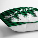 - RealHomes Dijital Baskılı Modern Yastık Kırlent Kılıfı - Realhomes Yeşil Ekose Motifli Noel Baba ve Geyikleri Modern Yastık Kırlent Kılıfı Realhomes