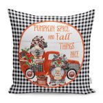 - RealHomes Dijital Baskılı Modern Yastık Kırlent Kılıfı - Realhomes Siyah Beyaz Ekose Pumpkin Özel Tasarımlı Modern Yastık Kırlent Kılıfı Realhomes