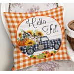 - RealHomes Dijital Baskılı Modern Yastık Kırlent Kılıfı - Realhomes Turuncu Ekose Kabak Temalı Dijital Baskılı Modern Yastık Kırlent Kılıfı Realhomes