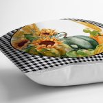 - RealHomes Dijital Baskılı Modern Yastık Kırlent Kılıfı - Realhomes Kabak Temalı Siyah Beyaz Ekose Tasarımlı Modern Yastık Kırlent Kılıfı Realhomes