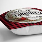 - RealHomes Dijital Baskılı Modern Yastık Kırlent Kılıfı - Realhomes Kırmızı Ekose Motifli Mery Christmas Temalı Modern Yastık Kırlent Kılıfı Realhomes