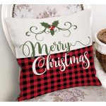 - RealHomes Dijital Baskılı Modern Yastık Kırlent Kılıfı - Realhomes Mery Christmas Temalı Ekose Tasarımlı Modern Yastık Kırlent Kılıfı Realhomes