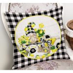 - RealHomes Dijital Baskılı Modern Yastık Kırlent Kılıfı - Realhomes Limon Tasarımlı Ekose Motifli Modern Yastık Kırlent Kılıfı Realhomes