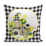 - RealHomes Dijital Baskılı Modern Yastık Kırlent Kılıfı - Realhomes Limon Tasarımlı Ekose Motifli Modern Yastık Kırlent Kılıfı Realhomes