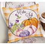 - RealHomes Dijital Baskılı Modern Yastık Kırlent Kılıfı - Realhomes Turuncu Damalı Kabak Temalı Dijital Baskılı Modern Yastık Kırlent Kılıfı Realhomes