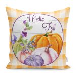 - RealHomes Dijital Baskılı Modern Yastık Kırlent Kılıfı - Realhomes Turuncu Damalı Kabak Temalı Dijital Baskılı Modern Yastık Kırlent Kılıfı Realhomes