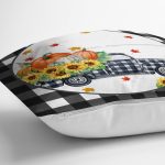 - RealHomes Dijital Baskılı Modern Yastık Kırlent Kılıfı - Realhomes Siyah Ekose Kabak Tasarımlı Dijital Baskılı Modern Yastık Kırlent Kılıfı Realhomes