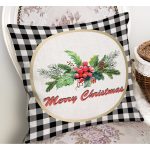 - RealHomes Dijital Baskılı Modern Yastık Kırlent Kılıfı - Realhomes Mery Christmas Ekose Temalı Dijital Baskılı Modern Yastık Kırlent Kılıfı Realhomes