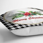 - RealHomes Dijital Baskılı Modern Yastık Kırlent Kılıfı - Realhomes Mery Christmas Ekose Temalı Dijital Baskılı Modern Yastık Kırlent Kılıfı Realhomes