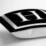 - RealHomes Dijital Baskılı Modern Yastık Kırlent Kılıfı - Realhomes Siyah Zemin Beyaz Çerçeveli H Harfi Dijital Baskılı Kırlent Kılıfı Realhomes