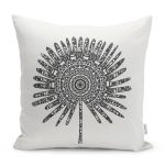 - RealHomes Dijital Baskılı Modern Yastık Kırlent Kılıfı - Realhomes Siyah Beyaz Çiçek Tasarımlı Modern Yastık Kırlent Kılıfı Realhomes