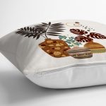 - RealHomes Dijital Baskılı Modern Yastık Kırlent Kılıfı - Realhomes Kavanozdaki Tropik Yapraklar Dijital Baskılı Yastık Kırlent Kılıfı Realhomes