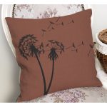 - RealHomes Dijital Baskılı Modern Yastık Kırlent Kılıfı - Realhomes Kahve Zeminli Karahindiba Dijital Baskılı Modern Yastık Kırlent Kılıfı Realhomes