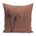 - RealHomes Dijital Baskılı Modern Yastık Kırlent Kılıfı - Realhomes Kahve Zeminli Karahindiba Dijital Baskılı Modern Yastık Kırlent Kılıfı Realhomes