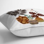 - RealHomes Dijital Baskılı Modern Yastık Kırlent Kılıfı - Realhomes Kavanozdaki Tropik Yapraklar Dijital Baskılı Yastık Kırlent Kılıfı Realhomes