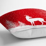 - RealHomes Dijital Baskılı Modern Yastık Kırlent Kılıfı - Realhomes Kırmızı Yılbaşı Temalı Yeyik Tasarımlı Yastık Kırlent Kılıfı Realhomes