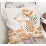 - RealHomes Dijital Baskılı Modern Yastık Kırlent Kılıfı - Realhomes Onedraw Çiçekli Kuş & Kadın Çizimli Dekoratif Yastık Kırlent Kılıfı Realhomes