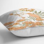 - RealHomes Dijital Baskılı Modern Yastık Kırlent Kılıfı - Realhomes Onedraw Çiçekli Kuş & Kadın Çizimli Dekoratif Yastık Kırlent Kılıfı Realhomes