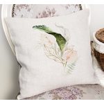 - RealHomes Dijital Baskılı Modern Yastık Kırlent Kılıfı - Realhomes Gold Detaylı Tropik Yaprak Tasarımlı Dekoratif Yasatık Kırlent Kılıfı Realhomes