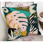 - RealHomes Dijital Baskılı Modern Yastık Kırlent Kılıfı - Realhomes Özel Tasarımlı Tropik Yaprakları Dijital Baskılı Yastık Kırlent Kılıfı Realhomes