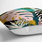 - RealHomes Dijital Baskılı Modern Yastık Kırlent Kılıfı - Realhomes Özel Tasarımlı Tropik Yaprakları Dijital Baskılı Yastık Kırlent Kılıfı Realhomes