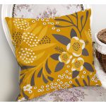 - RealHomes Dijital Baskılı Modern Yastık Kırlent Kılıfı - Realhomes Sarı Zeminli Otantik Motifli Yaprak Motifli Yastık Kırlent Kılıfı Realhomes