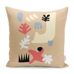 - RealHomes Dijital Baskılı Modern Yastık Kırlent Kılıfı - Realhomes Krem Renkli Onedraw Temalı Modern Yastık Kırlent Kılıfı Realhomes