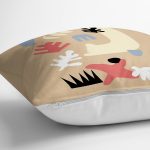 - RealHomes Dijital Baskılı Modern Yastık Kırlent Kılıfı - Realhomes Krem Renkli Onedraw Temalı Modern Yastık Kırlent Kılıfı Realhomes