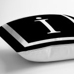 - RealHomes Dijital Baskılı Modern Yastık Kırlent Kılıfı - Realhomes Siyah Zemin Beyaz Çerçeveli İ Harfi Dijital Baskılı Kırlent Kılıfı Realhomes