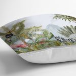 - RealHomes Dijital Baskılı Modern Yastık Kırlent Kılıfı - Realhomes Renkli Tropik Yaprak & Hayvanlar Özel Tasarımlı Yastık Kırlent Kılıfı Realhomes