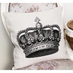 - RealHomes Dijital Baskılı Modern Yastık Kırlent Kılıfı - Realhomes Siyah Beyaz Kral Tacı Özel Tasarımlı Modern Yastık Kırlent Kılıfı Realhomes