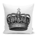 - RealHomes Dijital Baskılı Modern Yastık Kırlent Kılıfı - Realhomes Siyah Beyaz Kral Tacı Özel Tasarımlı Modern Yastık Kırlent Kılıfı Realhomes