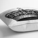 - RealHomes Dijital Baskılı Modern Yastık Kırlent Kılıfı - Realhomes Siyah Beyaz Kral Tacı Özel Tasarımlı Modern Yastık Kırlent Kılıfı Realhomes