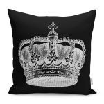 - RealHomes Dijital Baskılı Modern Yastık Kırlent Kılıfı - Realhomes Siyah Beyaz Kral Tacı Özel Tasarımlı Modern Yastık Kırlent Kılıfı Realhomes