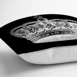 - RealHomes Dijital Baskılı Modern Yastık Kırlent Kılıfı - Realhomes Siyah Beyaz Kral Tacı Özel Tasarımlı Modern Yastık Kırlent Kılıfı Realhomes