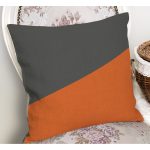 - RealHomes Dijital Baskılı Modern Yastık Kırlent Kılıfı - Realhomes Koyu Gri Turuncu Düz Renkli Dekoratif Yastık Kırlent Kılıfı Realhomes