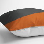 - RealHomes Dijital Baskılı Modern Yastık Kırlent Kılıfı - Realhomes Koyu Gri Turuncu Düz Renkli Dekoratif Yastık Kırlent Kılıfı Realhomes