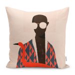 Eskitme Zenci Adam Motifli Dekoratif Yastık Kırlent Kılıfı Realhomes