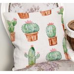 - RealHomes Dijital Baskılı Modern Yastık Kırlent Kılıfı - Realhomes Minimal Kaktüs Tasarımlı Yastık Kırlent Kılıfı Realhomes