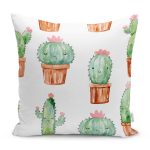 - RealHomes Dijital Baskılı Modern Yastık Kırlent Kılıfı - Realhomes Minimal Kaktüs Tasarımlı Yastık Kırlent Kılıfı Realhomes