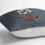 - RealHomes Dijital Baskılı Modern Yastık Kırlent Kılıfı - Realhomes Eskitme Mavi Kot Zeminli Çiçek Motifli Yastık Kırlent Kılıfı Realhomes