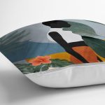 - RealHomes Dijital Baskılı Modern Yastık Kırlent Kılıfı - Realhomes Tropik Yapraklar Zeminli Siyahi Kadın Figürlü Yastık Kırlent Kılıfı Realhomes