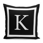- RealHomes Dijital Baskılı Modern Yastık Kırlent Kılıfı - Realhomes Siyah Zemin Beyaz Çerçeveli K Harfi Dijital Baskılı Kırlent Kılıfı Realhomes