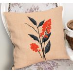 - RealHomes Dijital Baskılı Modern Yastık Kırlent Kılıfı - Realhomes Krem Zeminli Tropik Yaprak Motifli Yastık Kırlent Kılıfı Realhomes