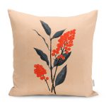 - RealHomes Dijital Baskılı Modern Yastık Kırlent Kılıfı - Realhomes Krem Zeminli Tropik Yaprak Motifli Yastık Kırlent Kılıfı Realhomes