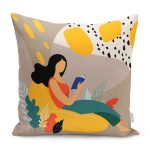 - RealHomes Dijital Baskılı Modern Yastık Kırlent Kılıfı - Realhomes Renkli Özel Tasarım Kadın Figürlü Yastık Kırlent Kılıfı Realhomes