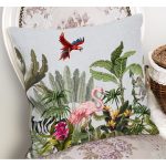 - RealHomes Dijital Baskılı Modern Yastık Kırlent Kılıfı - Realhomes Tropikal Orman Yaprakları & Hayvanları Dijital Baskılı Kırlent Kılıfı Realhomes
