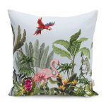 - RealHomes Dijital Baskılı Modern Yastık Kırlent Kılıfı - Realhomes Tropikal Orman Yaprakları & Hayvanları Dijital Baskılı Kırlent Kılıfı Realhomes