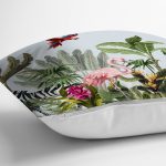 - RealHomes Dijital Baskılı Modern Yastık Kırlent Kılıfı - Realhomes Tropikal Orman Yaprakları & Hayvanları Dijital Baskılı Kırlent Kılıfı Realhomes