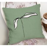 - RealHomes Dijital Baskılı Modern Yastık Kırlent Kılıfı - Realhomes Soyut Yeşil Zeminli Onedraw Yaprak Çizimli Yastık Kırlent Kılıfı Realhomes